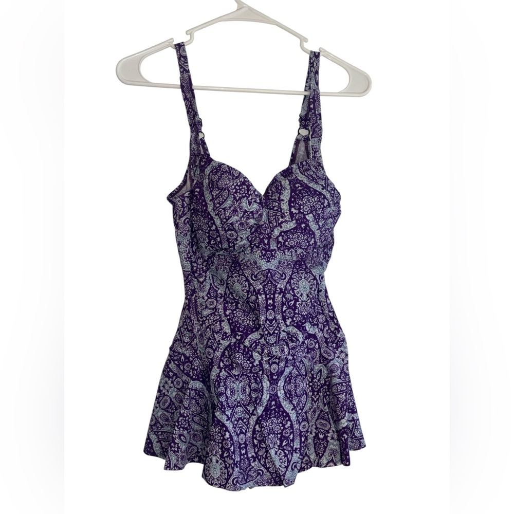 Purple Patterned Dress sea and sand beach wear